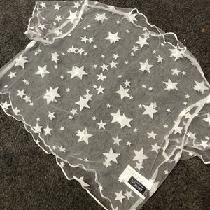 Mesh star crop top